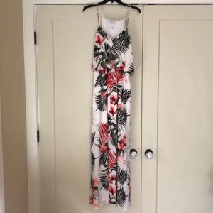 White House Black Market Palm Leaf Maxi Dress